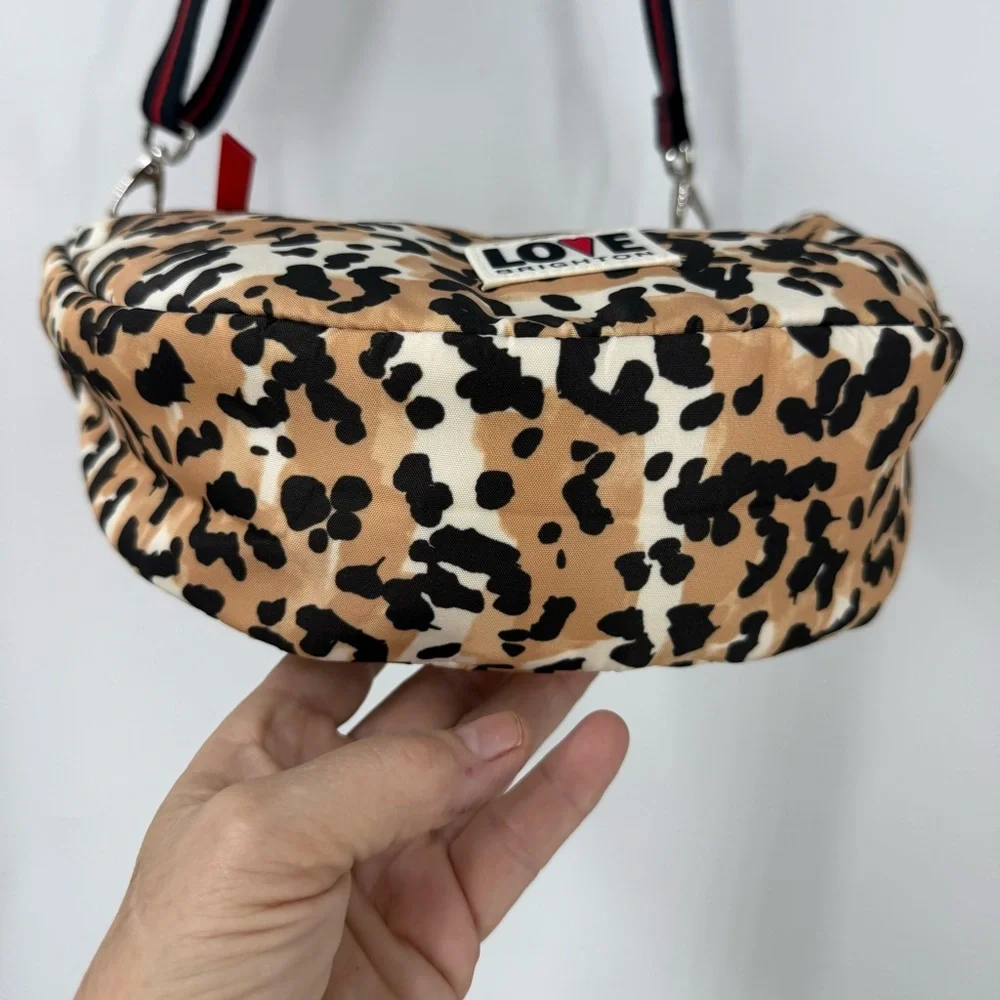 Brighton Spotted Love Swing Bag Leopard Print Crossbody Adjustable Strap OS